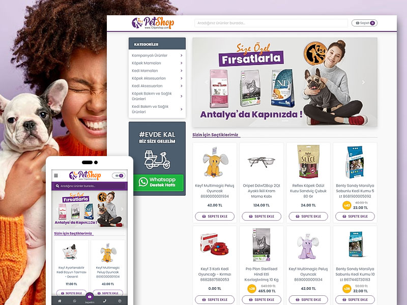 724petshop.com 724kapinda Kolay Panel E-Market Web Sitesi